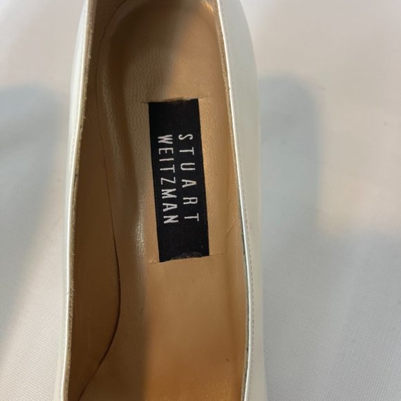 Stuart Weitzman Off White Pump w/Gold Mirror Heels 8.5 B - Picture 3 of 8